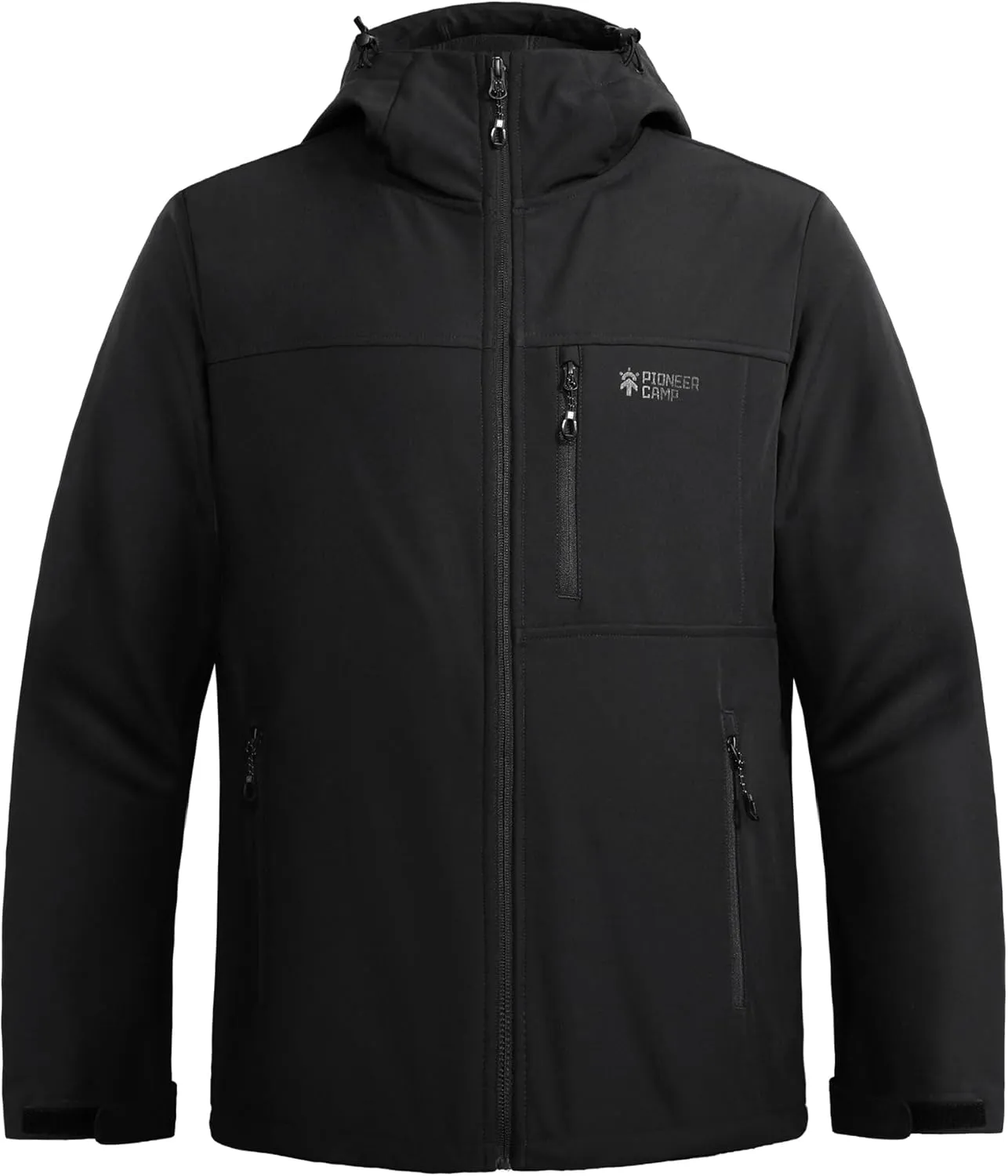 Pioneer Camp Softshell Jacket for Men Fleece Lined Hooded Waterproof Winter tactical windbreaker Jacket with 7 Pockets