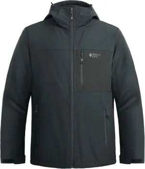 Pioneer Camp Softshell Jacket for Men Fleece Lined Hooded Waterproof Winter tactical windbreaker Jacket with 7 Pockets