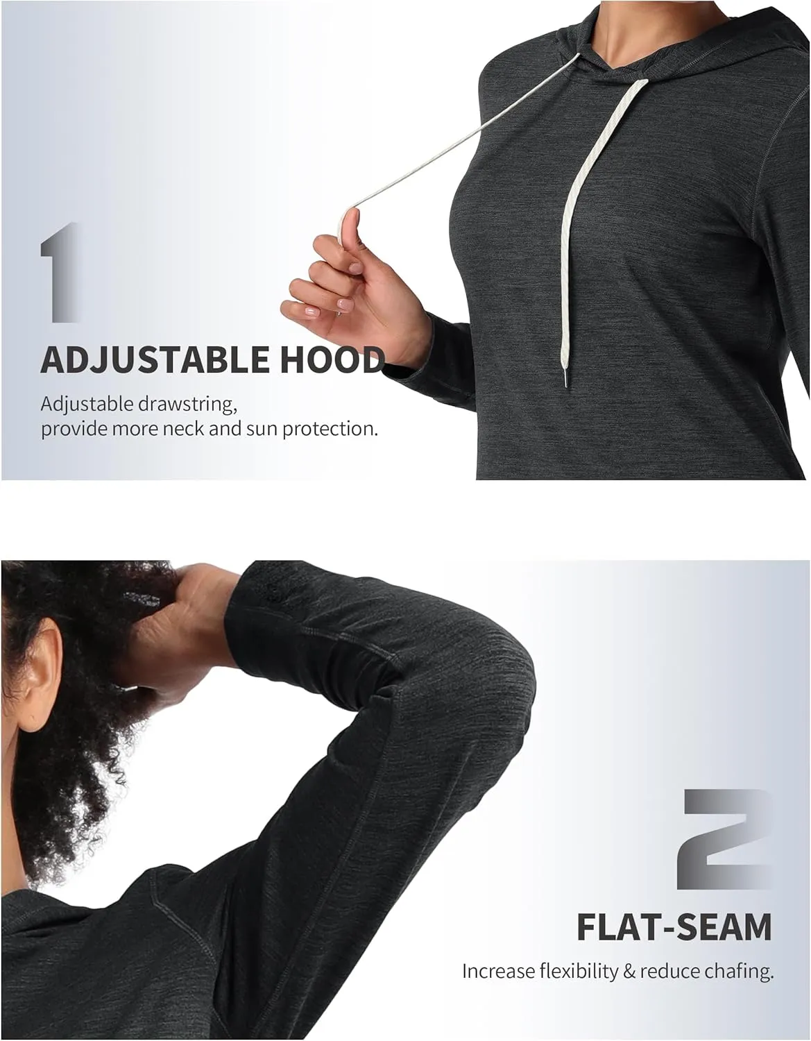 Pioneer Camp Women's Lightweight Hoodies Pullover Thin Soft Gym Hooded Sweatshirt Workout Athletic Running Yoga Casual Tops