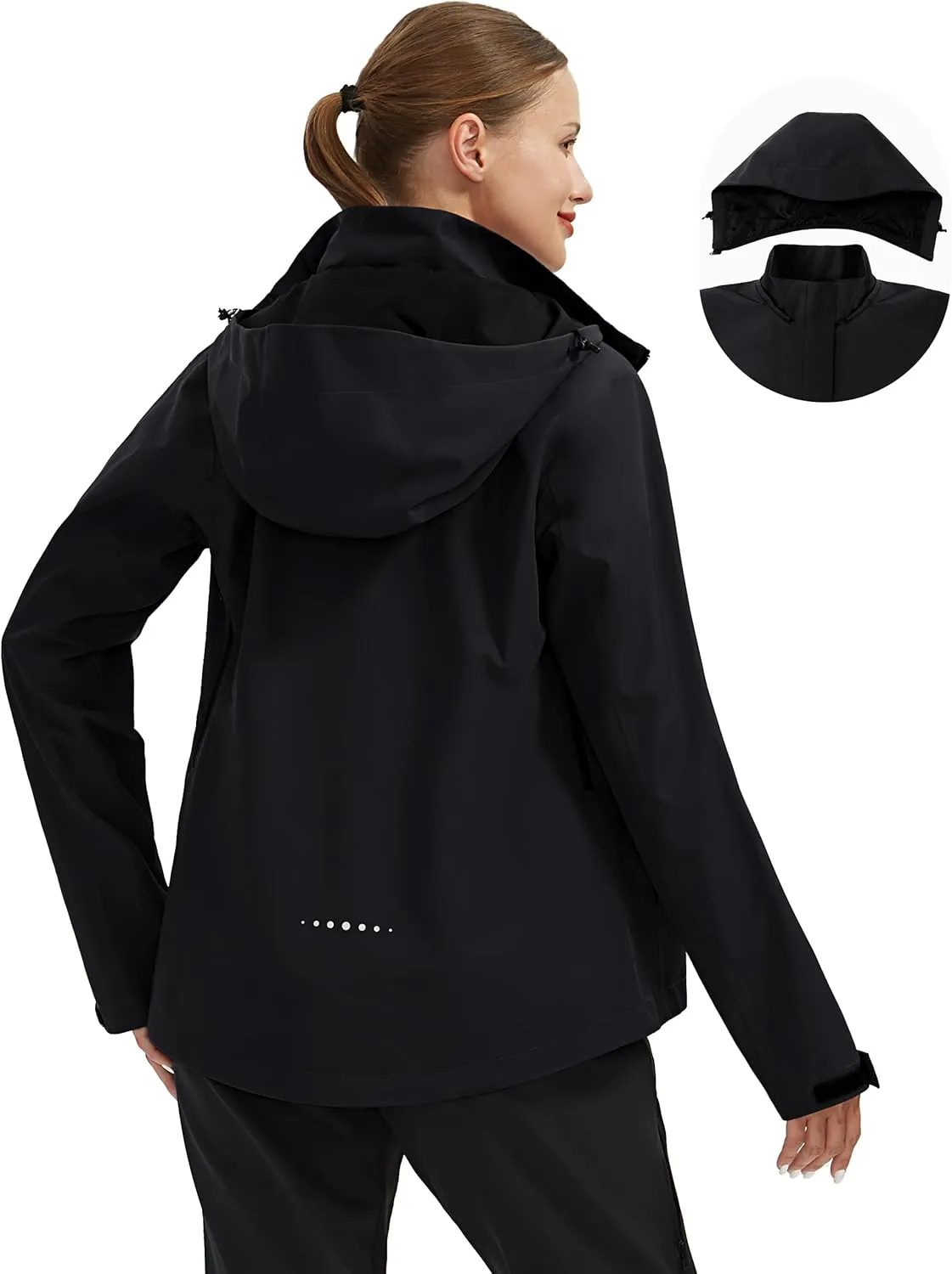 Pioneer Camp Women's Rain Jacket with Hood Waterproof Windbreaker Rain Coats Lightweight Raincoat for Outdoor Hiking Travel