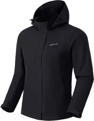 Pioneer Camp Women's Rain Jacket with Hood Waterproof Windbreaker Rain Coats Lightweight Raincoat for Outdoor Hiking Travel