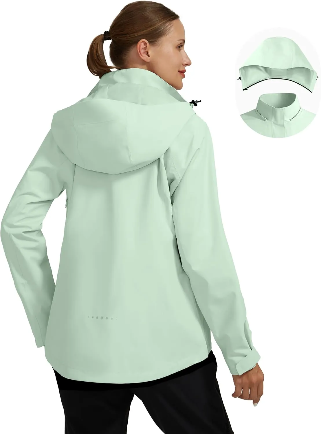 Pioneer Camp Women's Rain Jacket with Hood Waterproof Windbreaker Rain Coats Lightweight Raincoat for Outdoor Hiking Travel