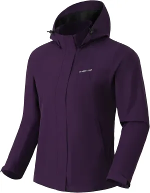 Pioneer Camp Women's Rain Jacket with Hood Waterproof Windbreaker Rain Coats Lightweight Raincoat for Outdoor Hiking Travel