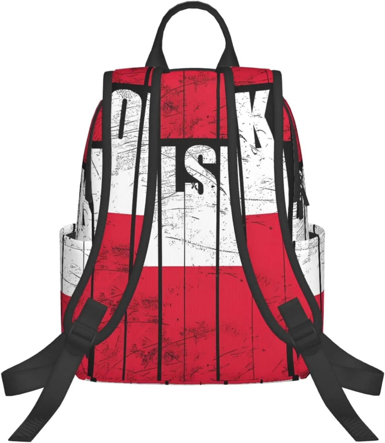 Polish Flag Poland Polska Flags Travel Backpacks Casual Laptop Backpack Sport Rucksack Large Capacity Daypack Multi-Pockets Adjustable Strap Bag for Working Hiking