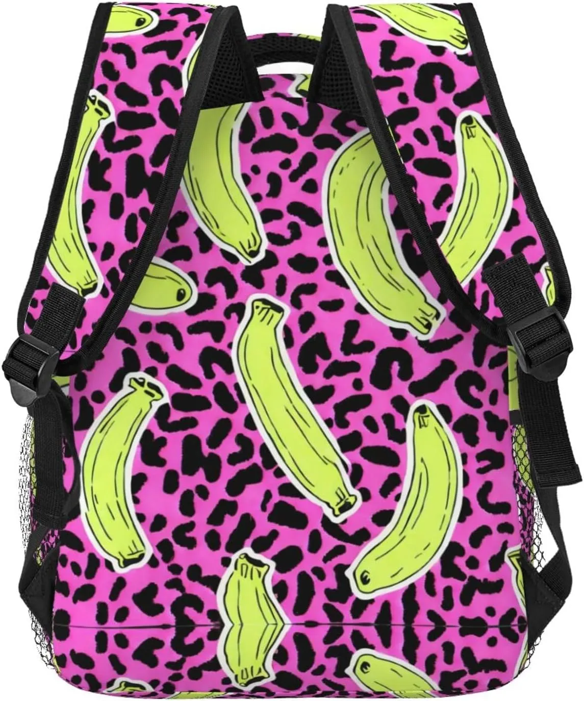 Polyester Daypack Backpack for Climbing Outdoors Running - Big Capacity Multipurpose Anti-Theft Bookbag, Banana Leopard Pattern Travel Hiking & Camping Rucksack