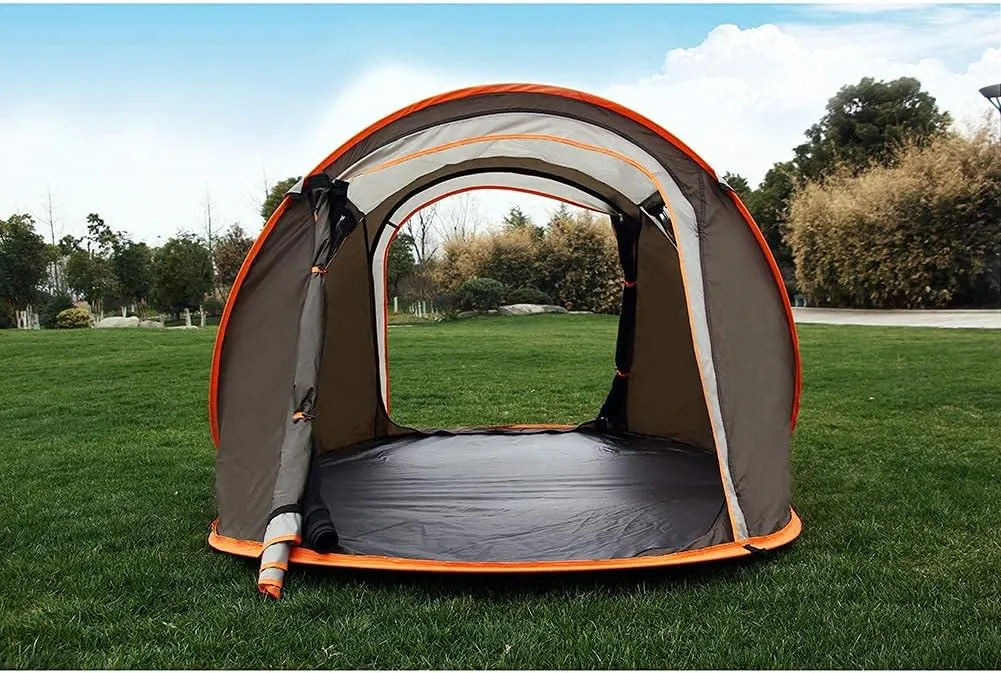 Pop-up Tent for 5-6 People, Outdoor Camping Portable UV-Protection Beach Tent,All Weather Protection Waterproof & Windproof, for Camping Hiking, 280*200*120cm, Khaki