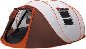 Pop-up Tent for 5-6 People, Outdoor Camping Portable UV-Protection Beach Tent,All Weather Protection Waterproof & Windproof, for Camping Hiking, 280*200*120cm, Khaki