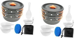 POPETPOP Portable Pot Outdoor Portable Cookware Camp Travel Pots Small Backing Cookware Aluminum Alloy