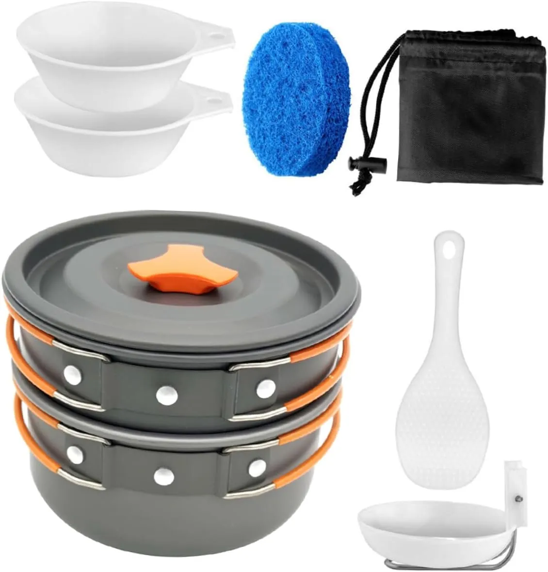 POPETPOP Travel Cooking Lightweight Outdoor Cookware for Camping and Hiking Food Grade Materials Non Stick