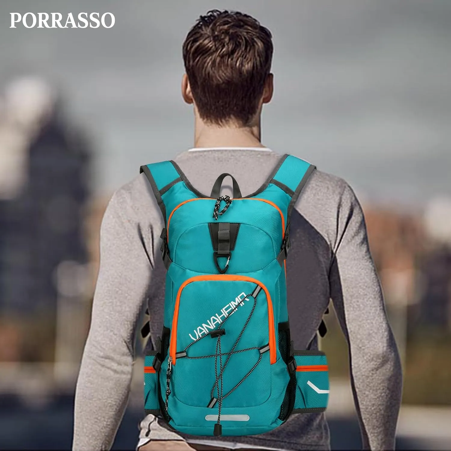 PORRASSO Hiking Backpack 18L Waterproof Rucksack Daypack Lightweight Backpack for Women Men Camping Trekking Cycling Climbing Outdoor Sports Green
