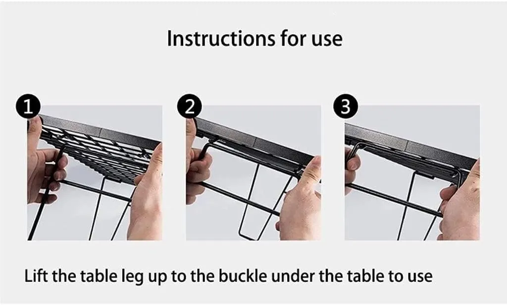 Portable Beach Table Camping Folding Table Multi-Purpose Folding Table Stainless Steel Camping Table Outdoor Picnic Grill Folding Camping Table