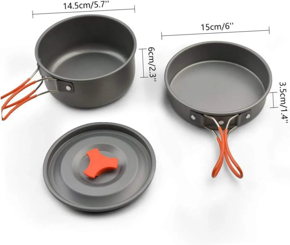 Portable Camping Cookware Non Stick Anodized Cooking Tools with Design for Picnics Backing and Outdoor