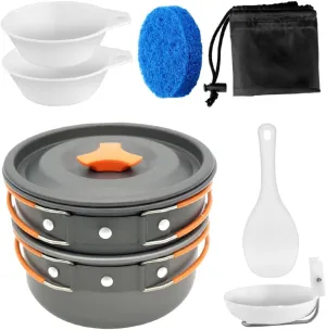 Portable Camping Cookware Non Stick Anodized Cooking Tools with Design for Picnics Backing and Outdoor