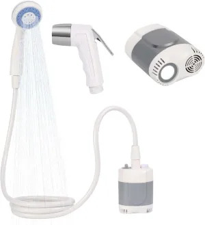 Portable Camping Shower, Camping Shower with Hose, Electric Rechargeable Battery Shower Pump, Outdoor Camp Showers with USB Cable, Portable Shower for Outdoor Travel Camp Beach Family