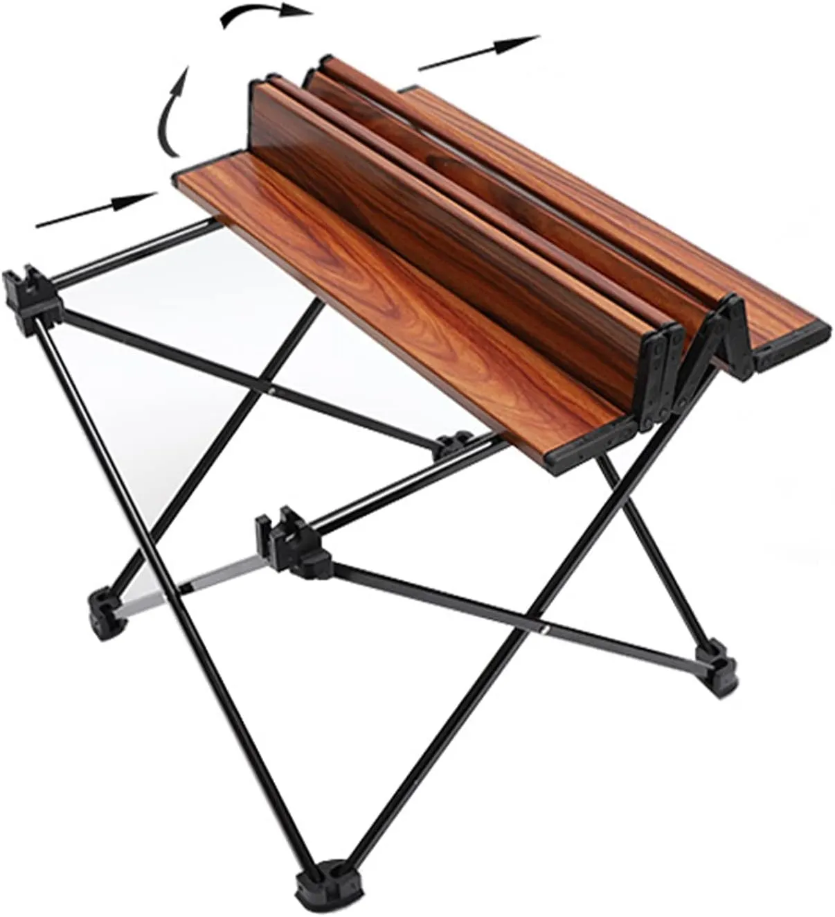 Portable Camping Table Compact Folding Table Ultra-Light Leisure Beach Table Stable and Comfortable Furniture for Hike Travel Fishing,Wood,S(Length41cm)