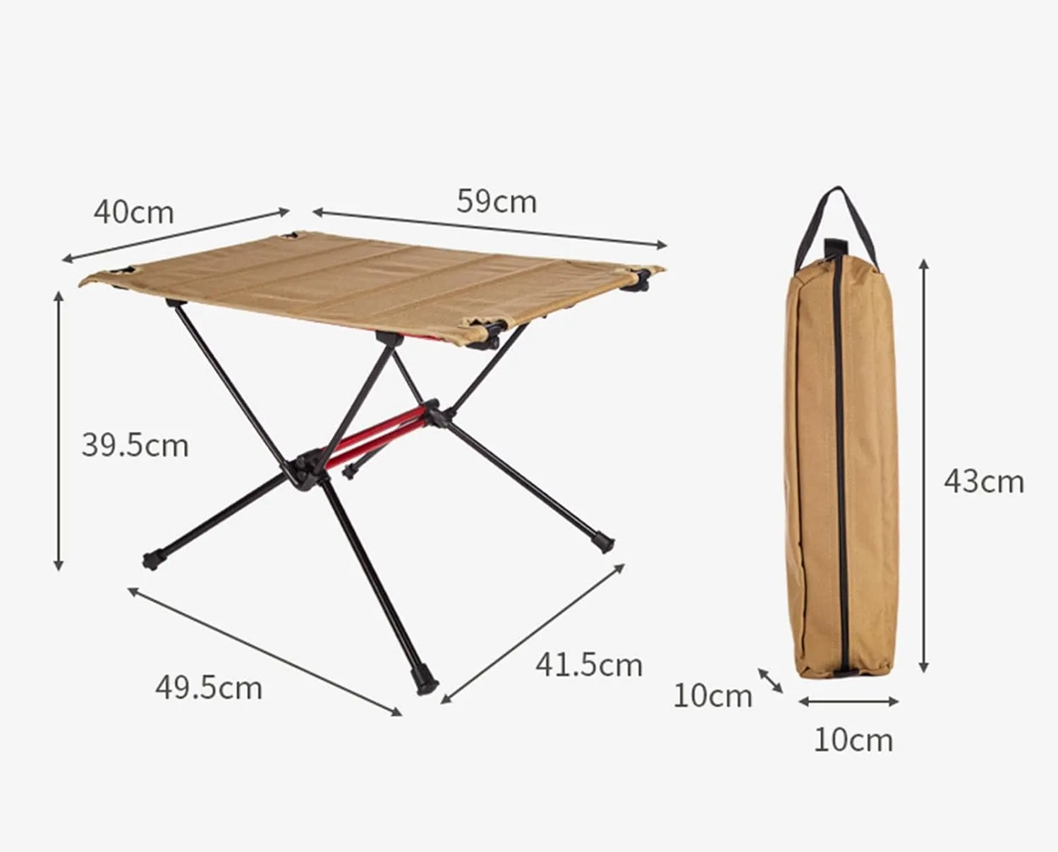 Portable Camping Table, Lightweight Folding Oxford Fabric Aluminum Table Small Compact Camp Table with Carry Bag for Indoor Outdoor Grill Picnic Fishing Travel Hiking,B