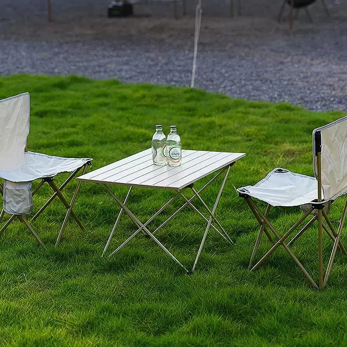 Portable Camping Table- Ultralight Aluminum Folding Table for Camping, Hiking, Backpacking, and Outdoor Adventures - Includes Carry Bag for Easy Travel and Storage (Silver, M)