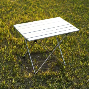 Portable Camping Table- Ultralight Aluminum Folding Table for Camping, Hiking, Backpacking, and Outdoor Adventures - Includes Carry Bag for Easy Travel and Storage (Silver, M)
