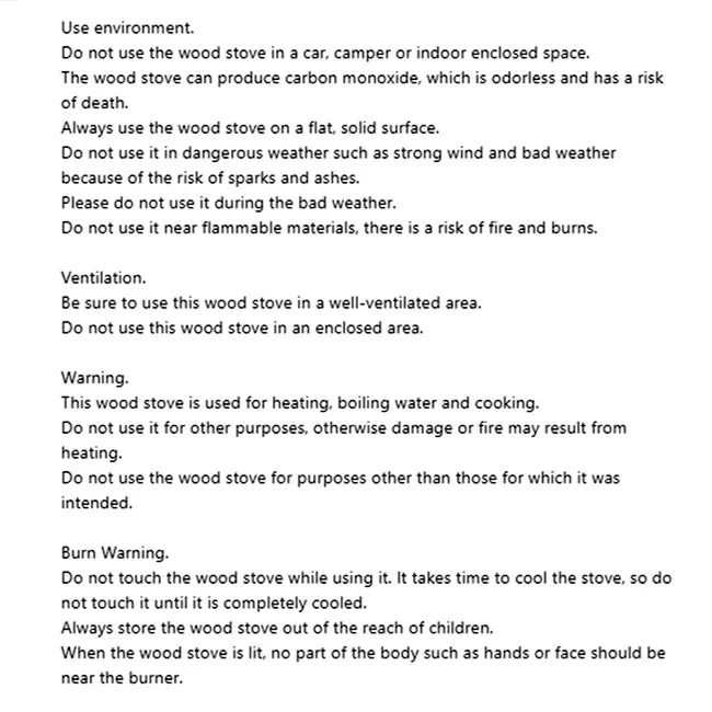 Portable Camping Wood Stove