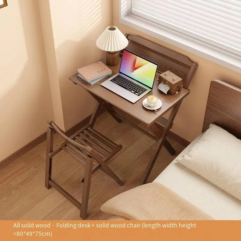 Portable Folding Bedside Desk | Small Solid Wood Dining Table | Hot New Compact Desk