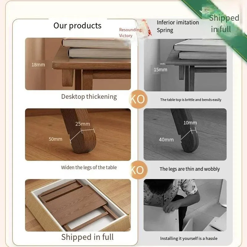 Portable Folding Bedside Desk | Small Solid Wood Dining Table | Hot New Compact Desk