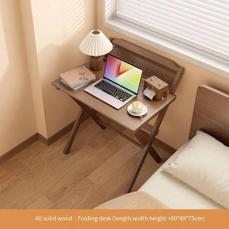 Portable Folding Bedside Desk | Small Solid Wood Dining Table | Hot New Compact Desk