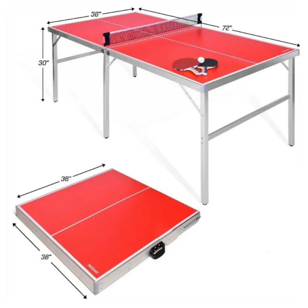 Portable Mid Sized Foldable Indoor Table Tennis Ping Pong Table