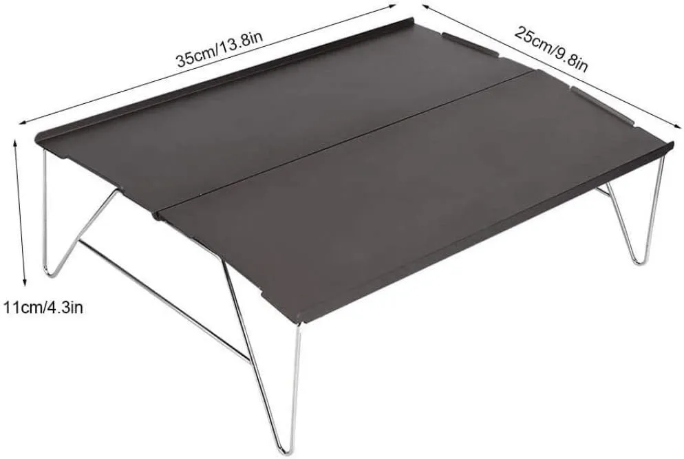 Portable Outdoor Hiking Folding Table, Aluminium Alloy Barbecue Picnic Dining Table, Durable Smooth Surface Camping Table-Brown
