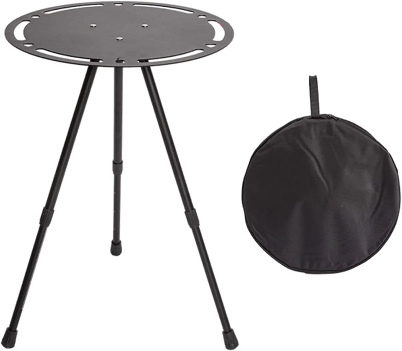 Portable Outdoor Side Table Aluminum Alloy Folding Round Table Camping Table for Camp Coffee Travel