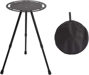 Portable Outdoor Side Table Aluminum Alloy Folding Round Table Lightweight Camping Table for Picnic Camp Coffee Travel