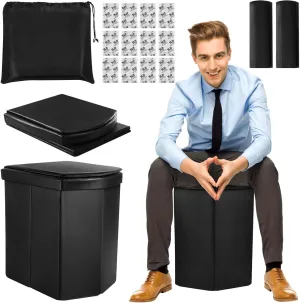 Portable Toilet for Adults, 16.5" XL Portable Toilet for Camping, Camping Toilet with Lid,Camp Toilet with Handbag,Portable Potty For Indoor, Outdoor, And Emergency Use