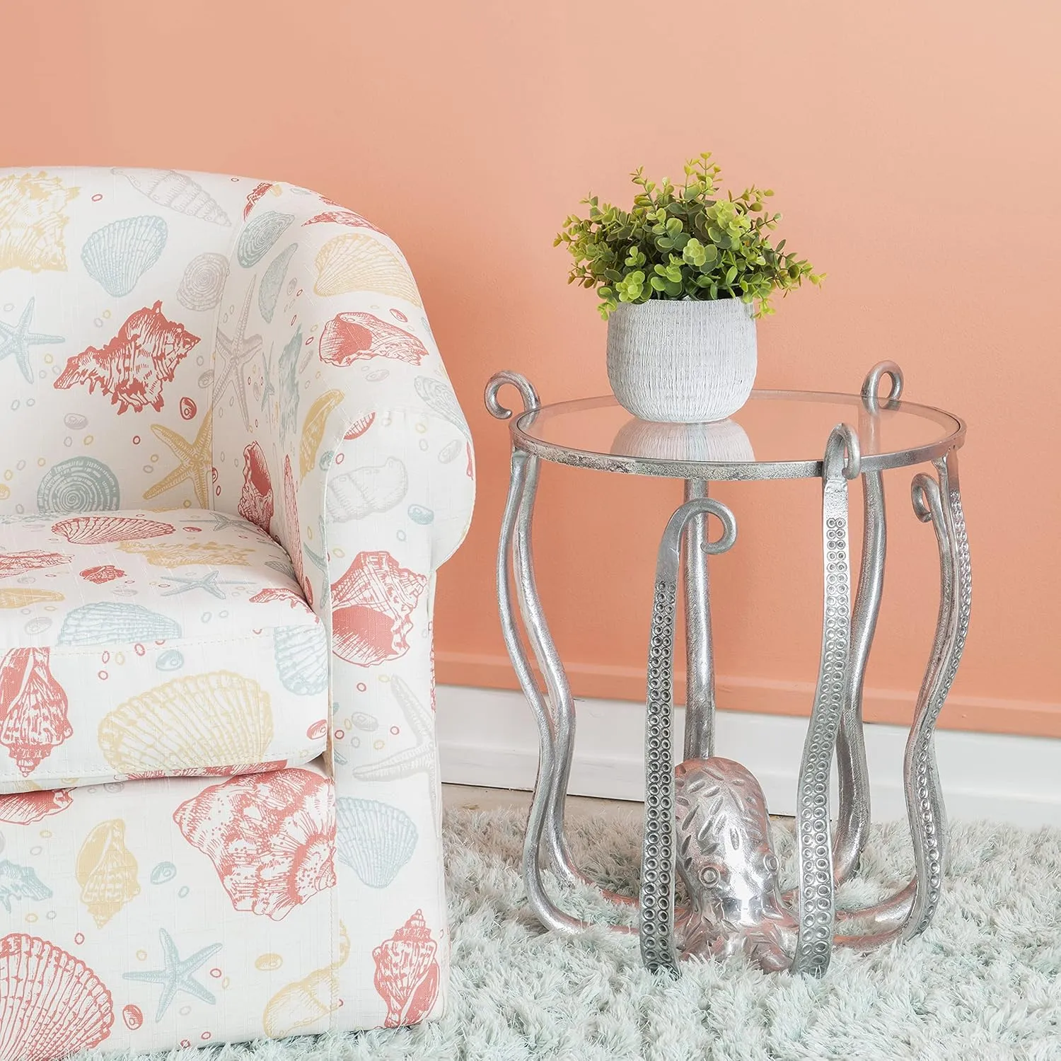 Powell Olivia Silver Octopus Accent Table
