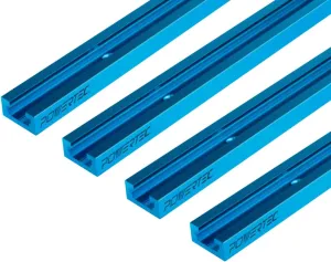 POWERTEC 71373 48 Inch Double-Cut Profile Universal T-Track with Predrilled Mounting Holes, T Track for Woodworking Jigs and Fixtures, Drill Press Table, Router Table, Workbench, 4 Count, Pack of 1