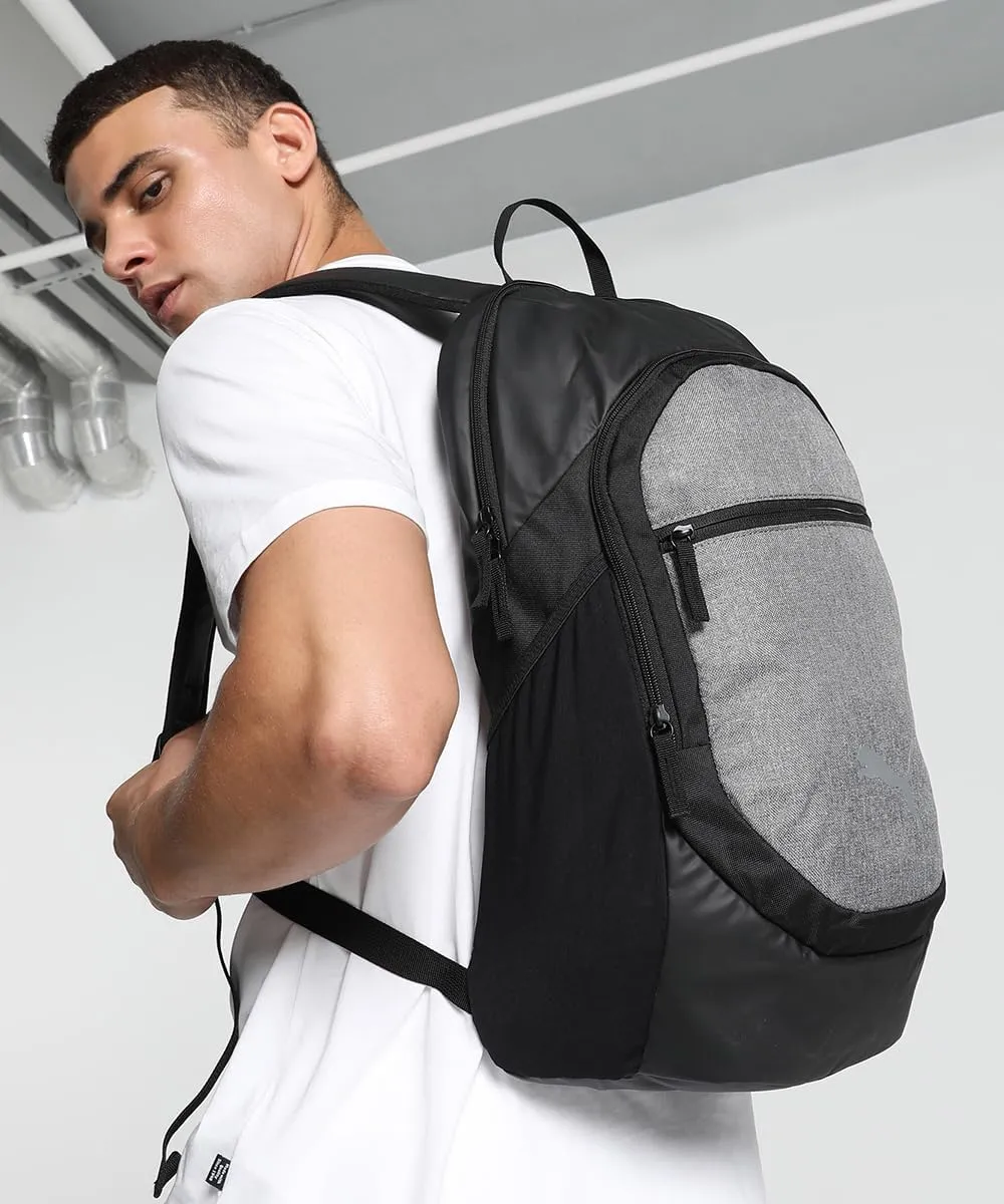 Puma 078943 TEAMFINAL Backpack, L, Spring and Summer 23 Color, Black/Medium, Gray, Heather (01)