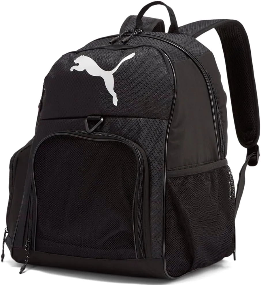 PUMA Mens Hat Trick Ball Backpack Travel Casual - Black
