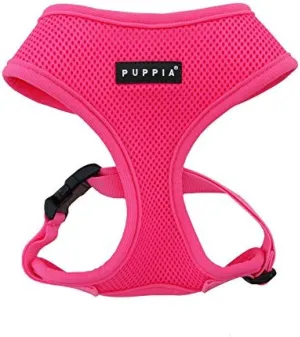 Puppia Soft Harness A - M Over-The-Head Soft Mesh Harness Neon Pink