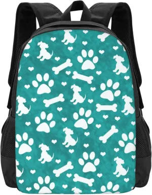 Puppy Dog Paw Prints Bones Lightweight Packable Backpack Travel Casual Hiking Daypack Foldable Backpack For Men Women