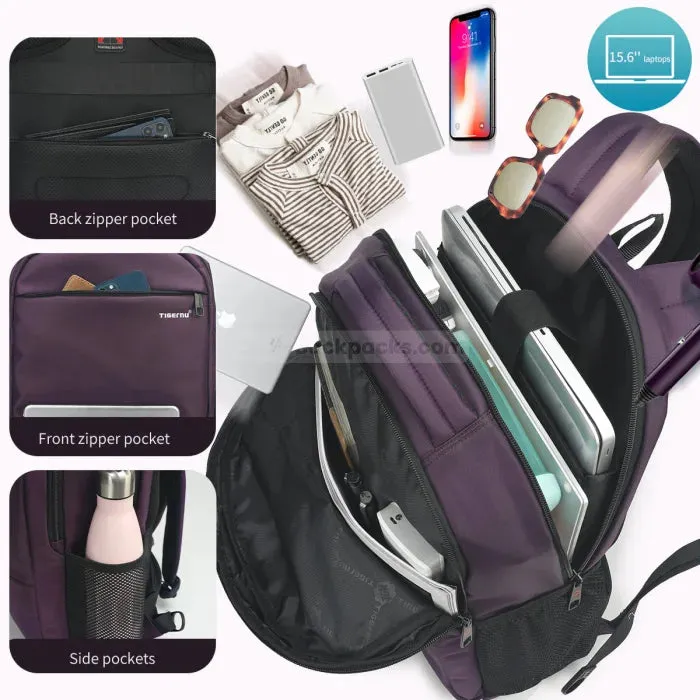 Purple Anti Theft Backpack