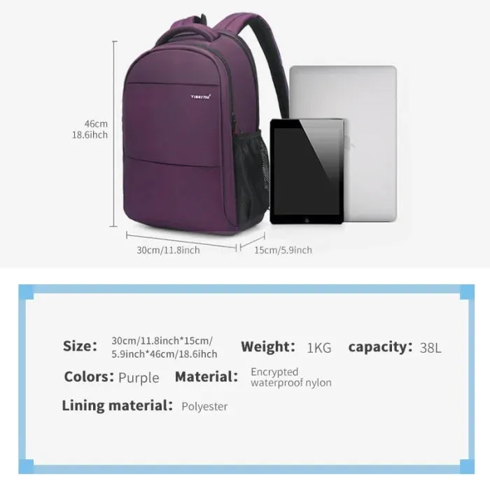 Purple Anti Theft Backpack
