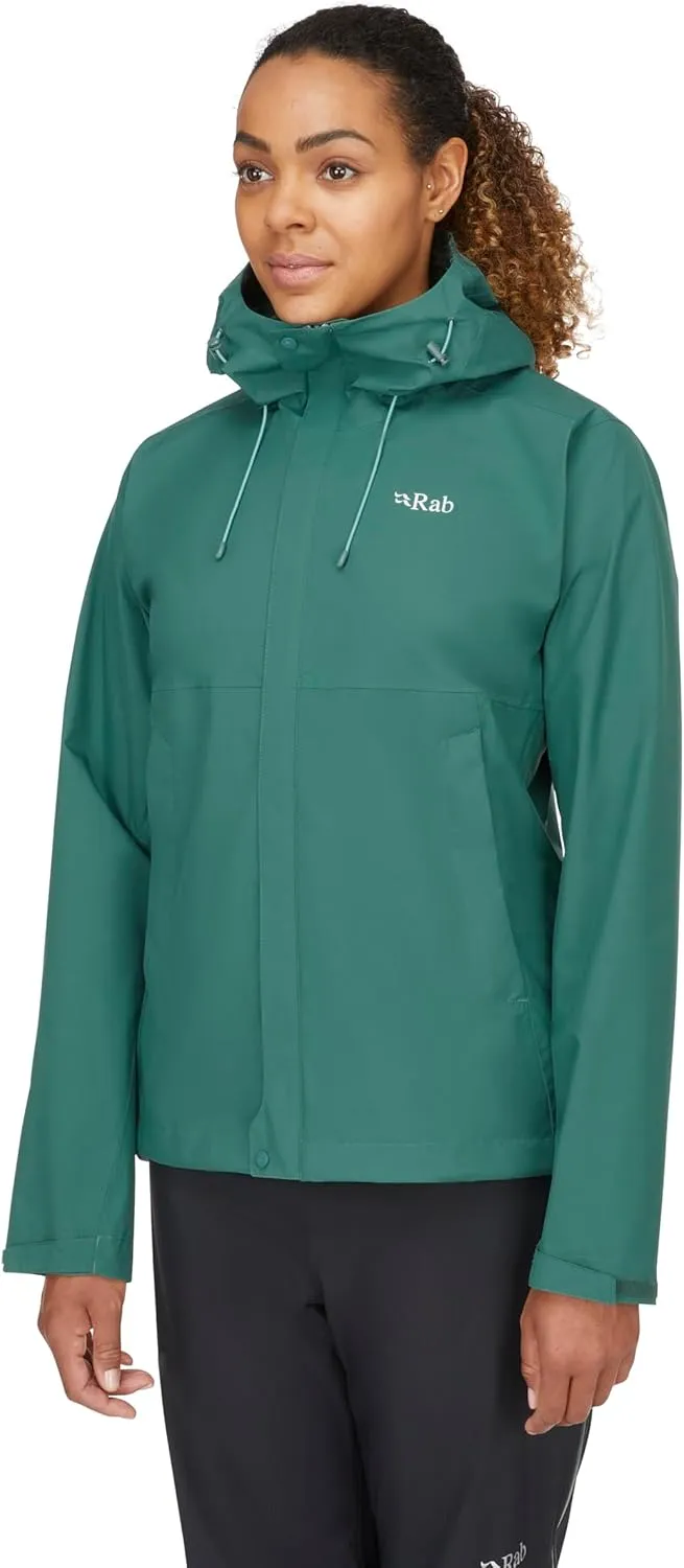 Rab Women's Downpour Eco Waterproof Breathable Jacket for Hiking & Climbing