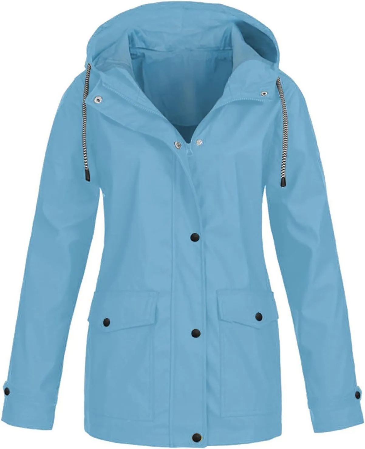 Raincoat for Women Hooded Raincoat Windproof Waterproof Active Outdoor Rain lightweight Jacket
