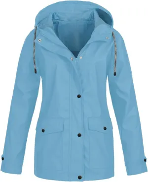 Raincoat for Women Hooded Raincoat Windproof Waterproof Active Outdoor Rain lightweight Jacket