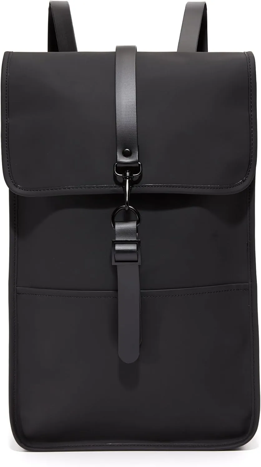 RAINS Backpack for Women and Men - Fits 15" Laptop - Water Resistant Rucksack - (Black, One Size)