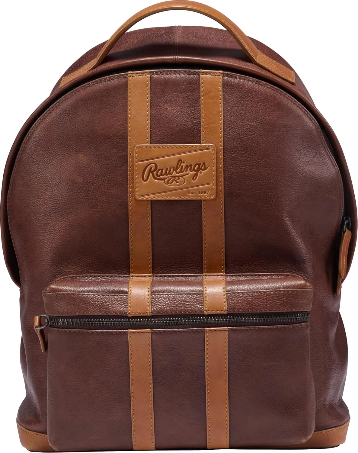 Rawlings Men's Leather Backpack Collection Heritage 1887, Brown, 6" x 12.5" x 17"