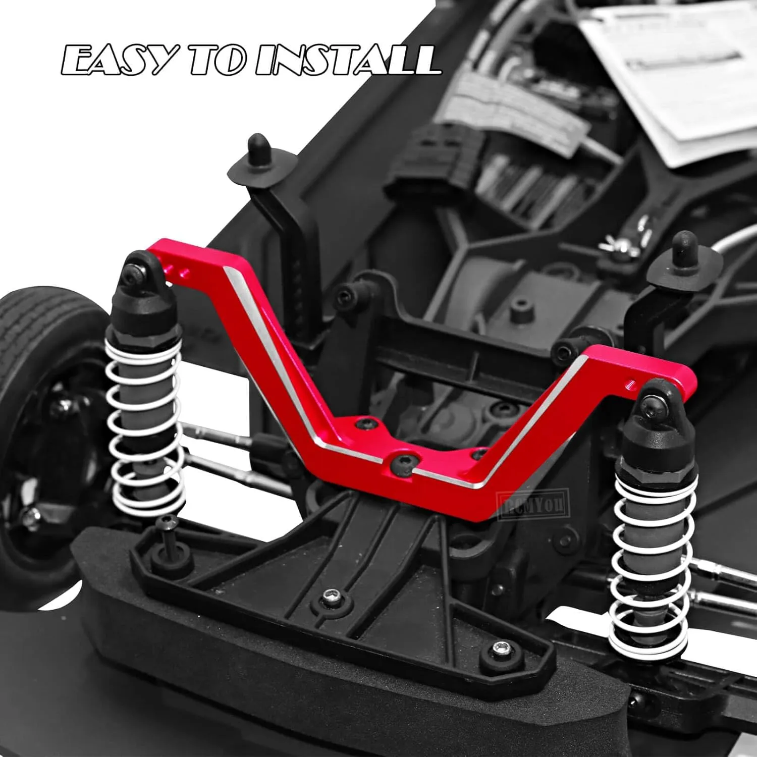 RC Aluminum Front Shock Vertical Relocator Upgrades Part for 1/10 Drag Slash 1967 Chevrolet C10 Slash 2wd lcg,Front Shock Vertical Relocator Hops up,Red