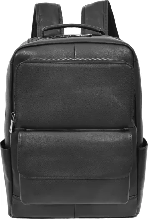 Real Leather Backpack Casual Large Size Laptop Rucksack Clifton Black, Black, Large