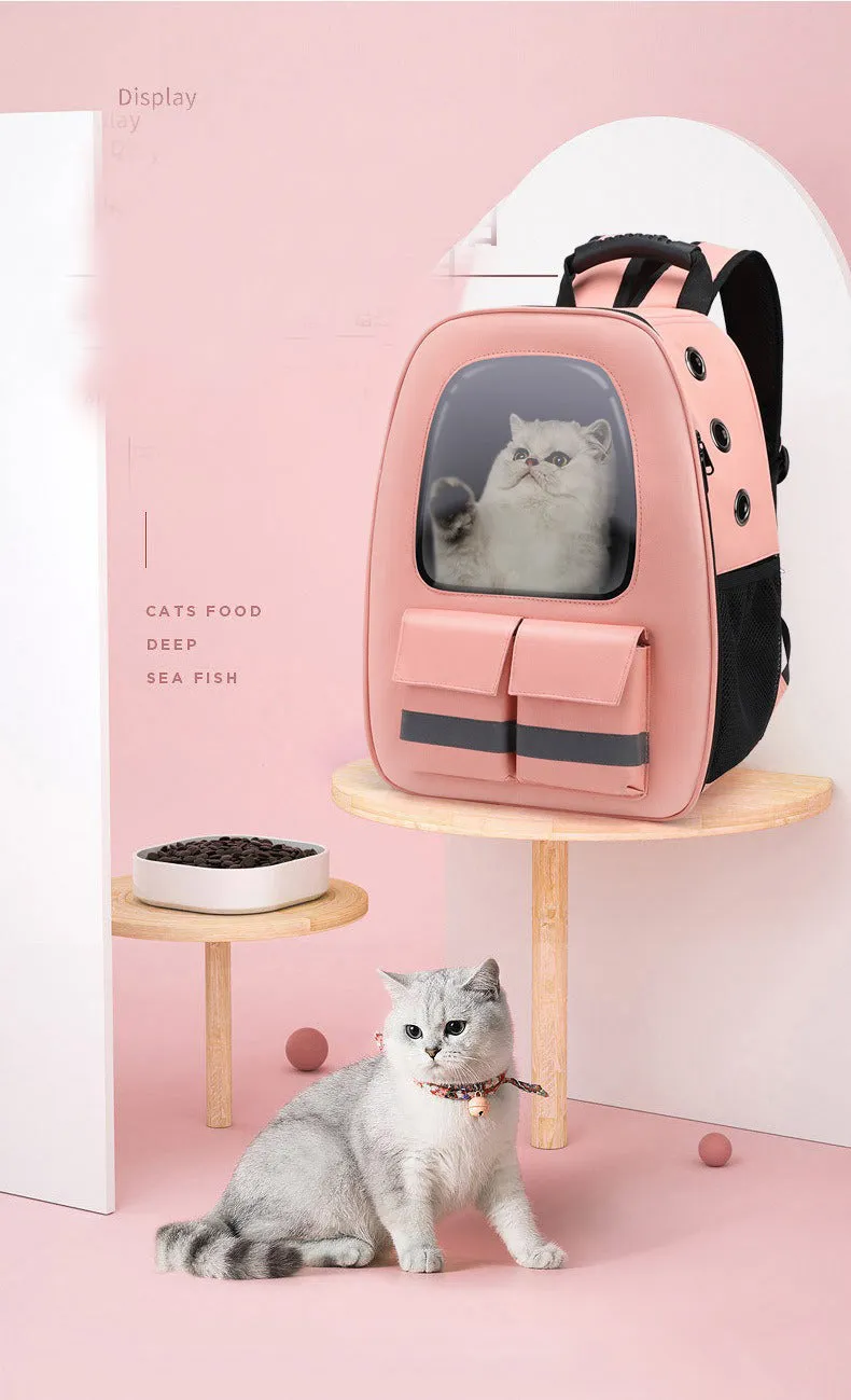 Reflective Cat Backpack Breathable Travel Pet Carrier Bag For Small Dog Cat Carring Transport With Safety Strap Pet Accessories