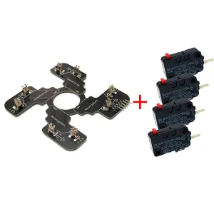 Replaced JLF PCB for Sanwa TP-MA PCB Board With 4pcs D3V .187" Microswitches Hot Swap Joystick Board for OTTO DIY V2 V5 Kit (Black with 4pcs D3V switches)
