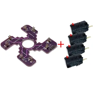 Replaced JLF PCB for Sanwa TP-MA PCB Board With 4pcs D3V .187" Microswitches Hot Swap Joystick Board for OTTO DIY V2 V5 Kit (Purple with 4pcs D3V switches)