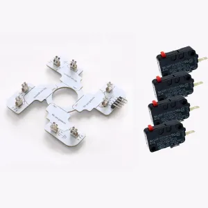 Replaced JLF PCB for Sanwa TP-MA PCB Board With 4pcs D3V .187" Microswitches Hot Swap Joystick Board for OTTO DIY V2 V5 Kit (White with 4pcs D3V switches)